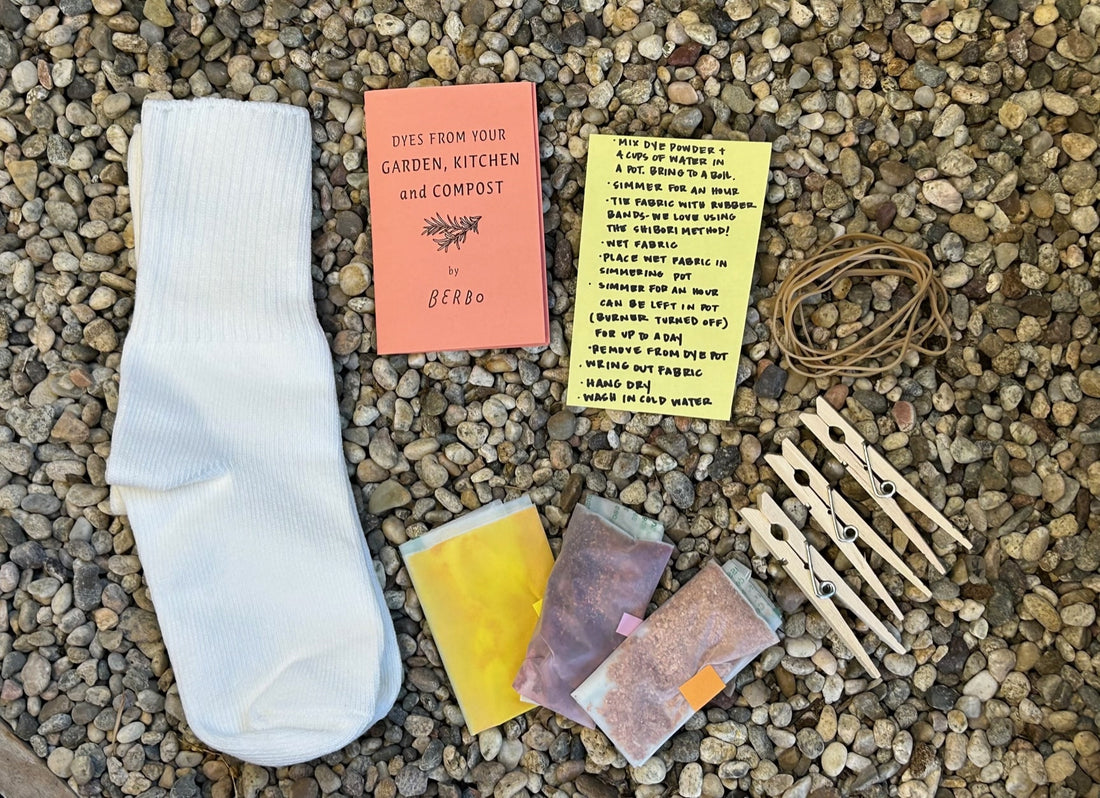 DIY Natural Dye Kit - One Pair of Toddler Socks Contents
