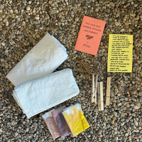 DIY Natural Dye Kit - Two Cotton Towels 28" X 28" contents