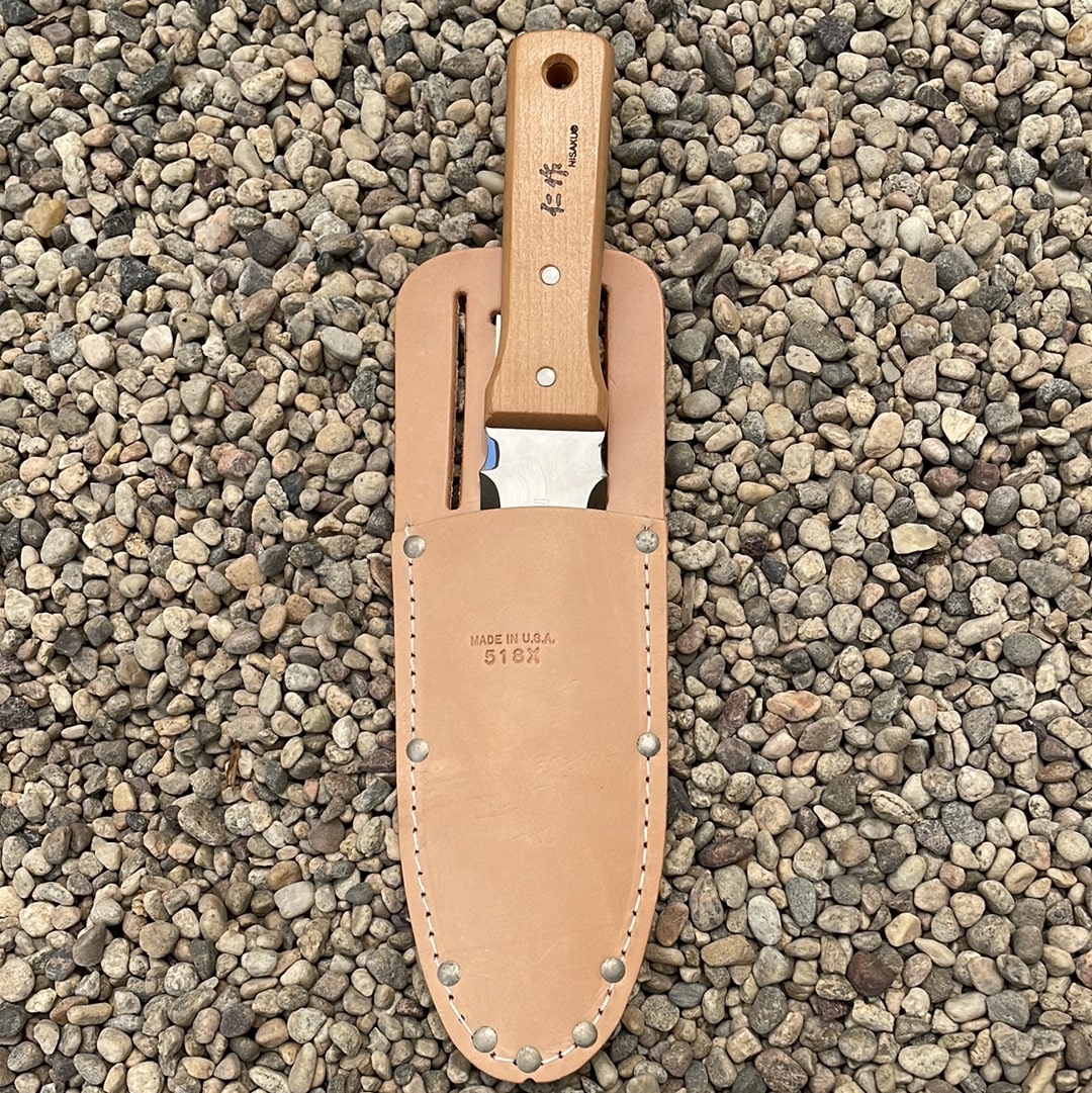 Hori Hori Stainless Steel Serrated Edge with leather sheath Made in USA