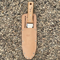 Hori Hori Stainless Steel Serrated Edge with leather sheath Made in USA