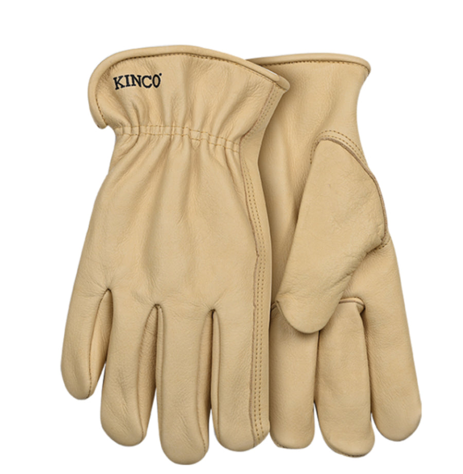 Kinco 97-M Unlined Cowhide Work Gloves - Suede Leather, Reinforced Palm, Heavy Duty