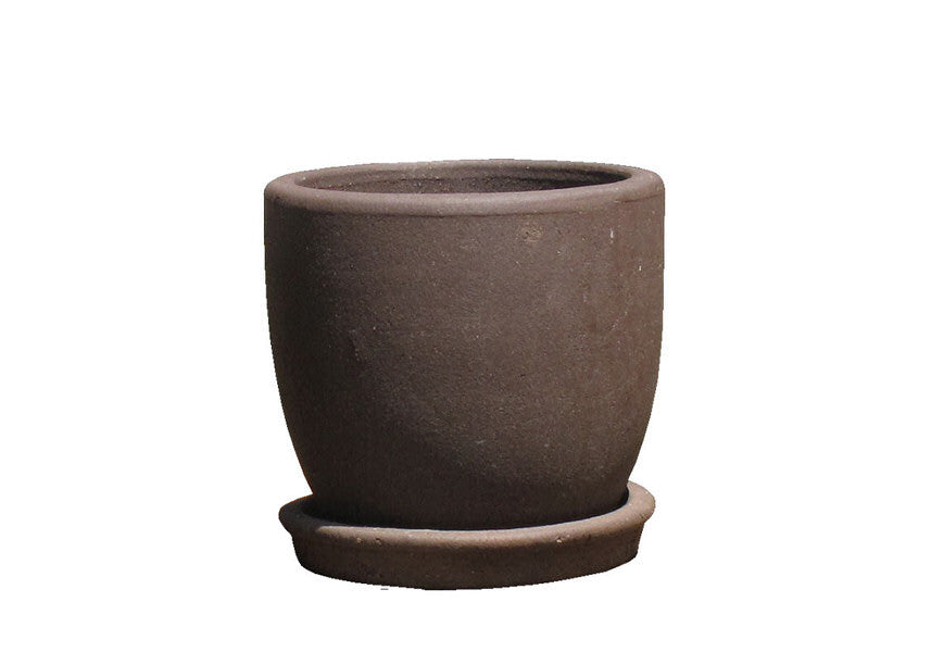 Brown Clay Pot with Saucer Indoor/Outdoor Planter