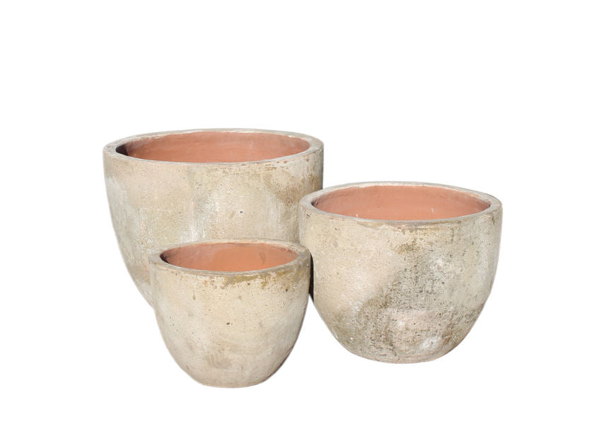 Antiqued Round Indoor/Outdoor Planter