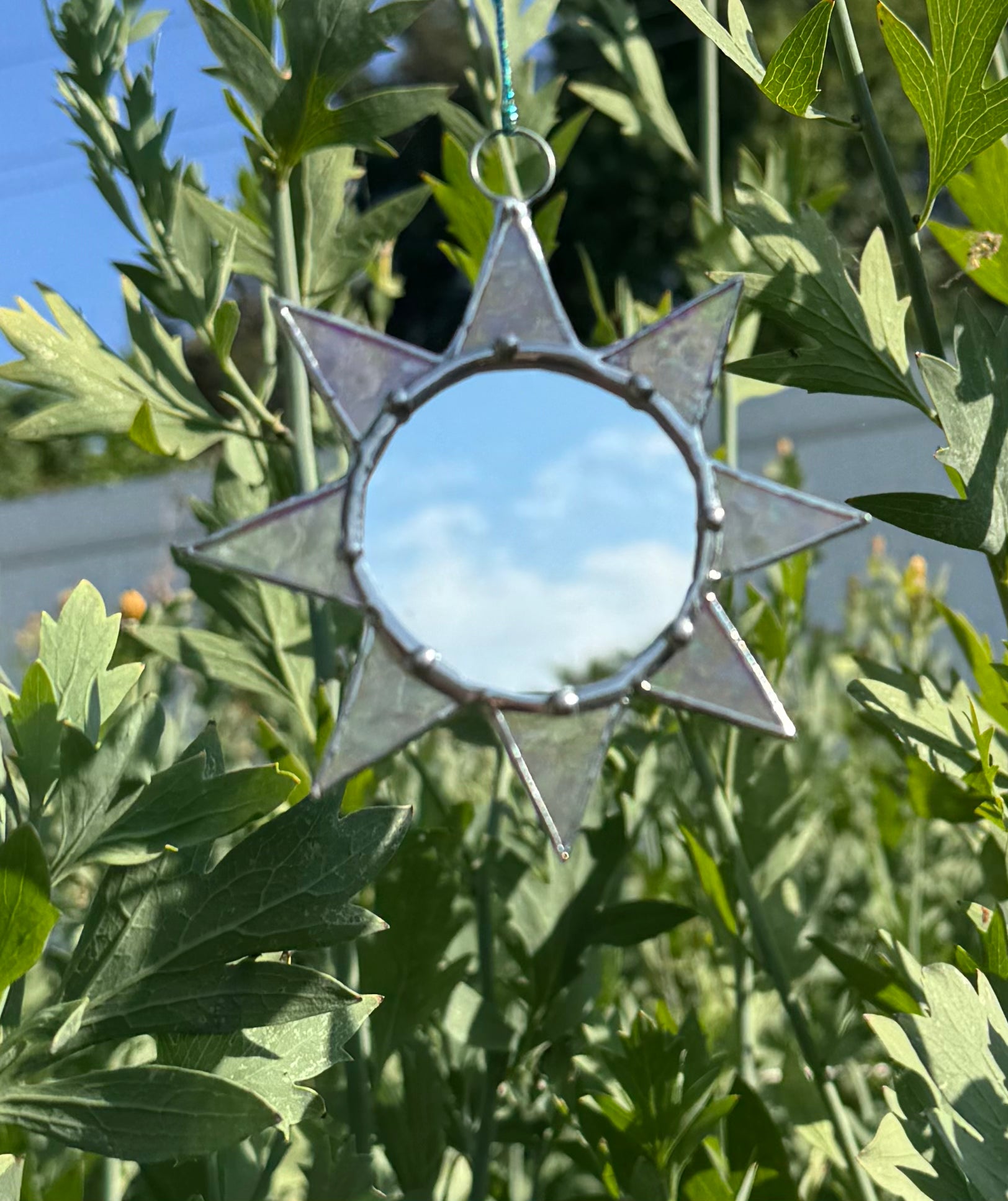 Stained Glass Celestial Mirror Suncatcher