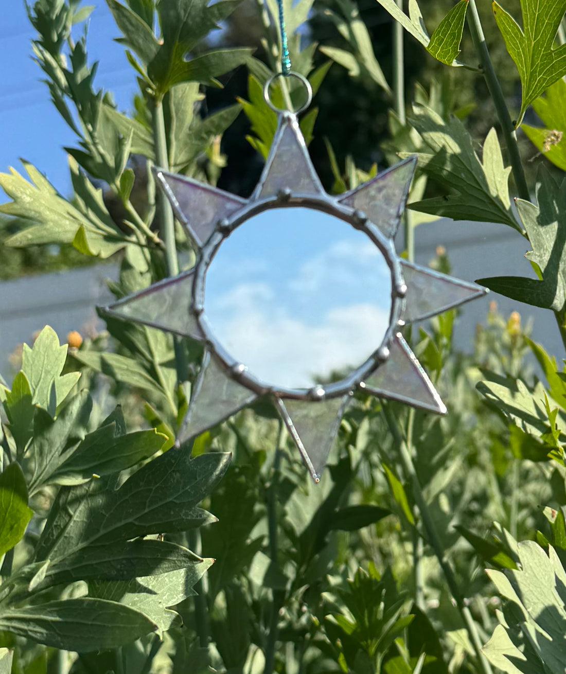 Stained Glass Celestial Mirror Suncatcher
