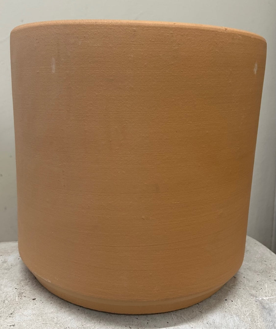 18" Deep Cylinder Buff Clay Pot