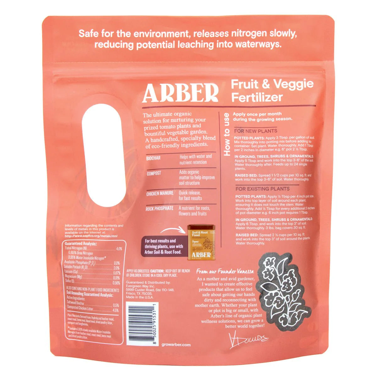 Arber Fruit and Veggie Fertilizer 3 lb