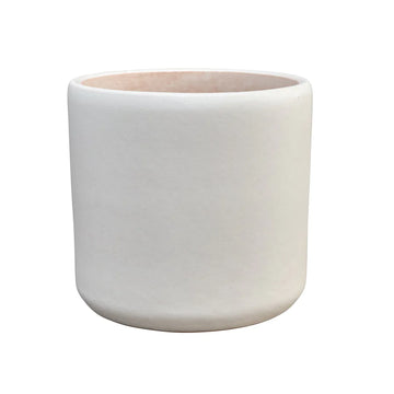 8” Deep Buff Glazed- Matte White Cylinder