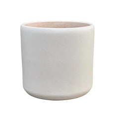10" Deep Buff Glazed- Matte White Cylinder Pot