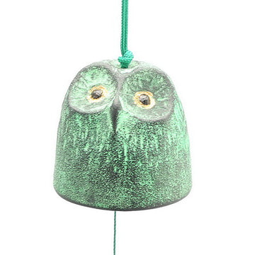 Green Gold Owl Wind Chime
