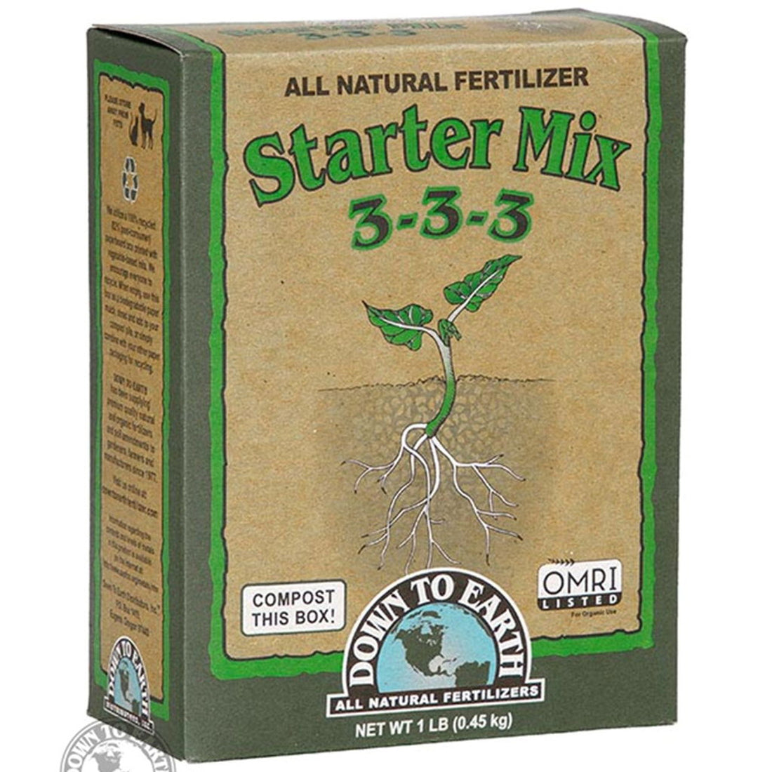 Down To Earth Starter Mix All Natural Fertilizer Organic 3-3-3