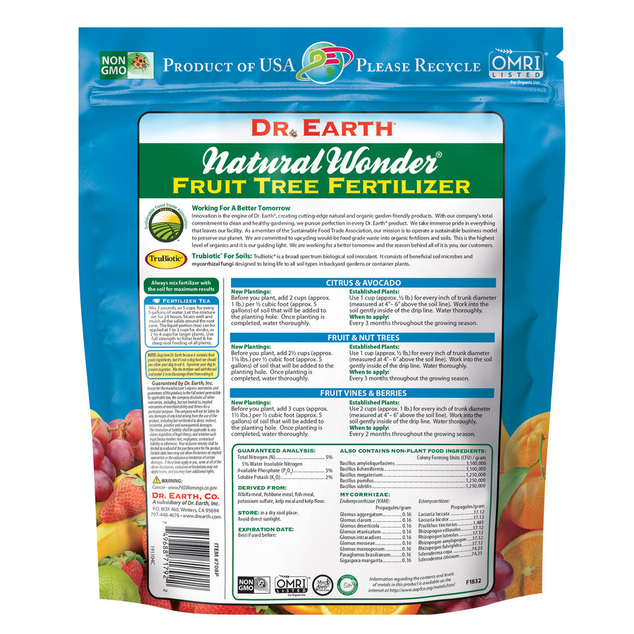 Dr. Earth Organic and Natural Wonder Fruit Tree Fertilizer 5-5-2