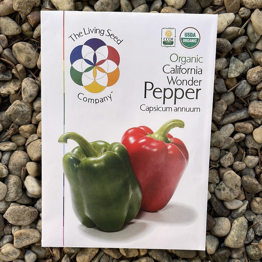 Organic California Wonder Sweet Pepper Seed Pack