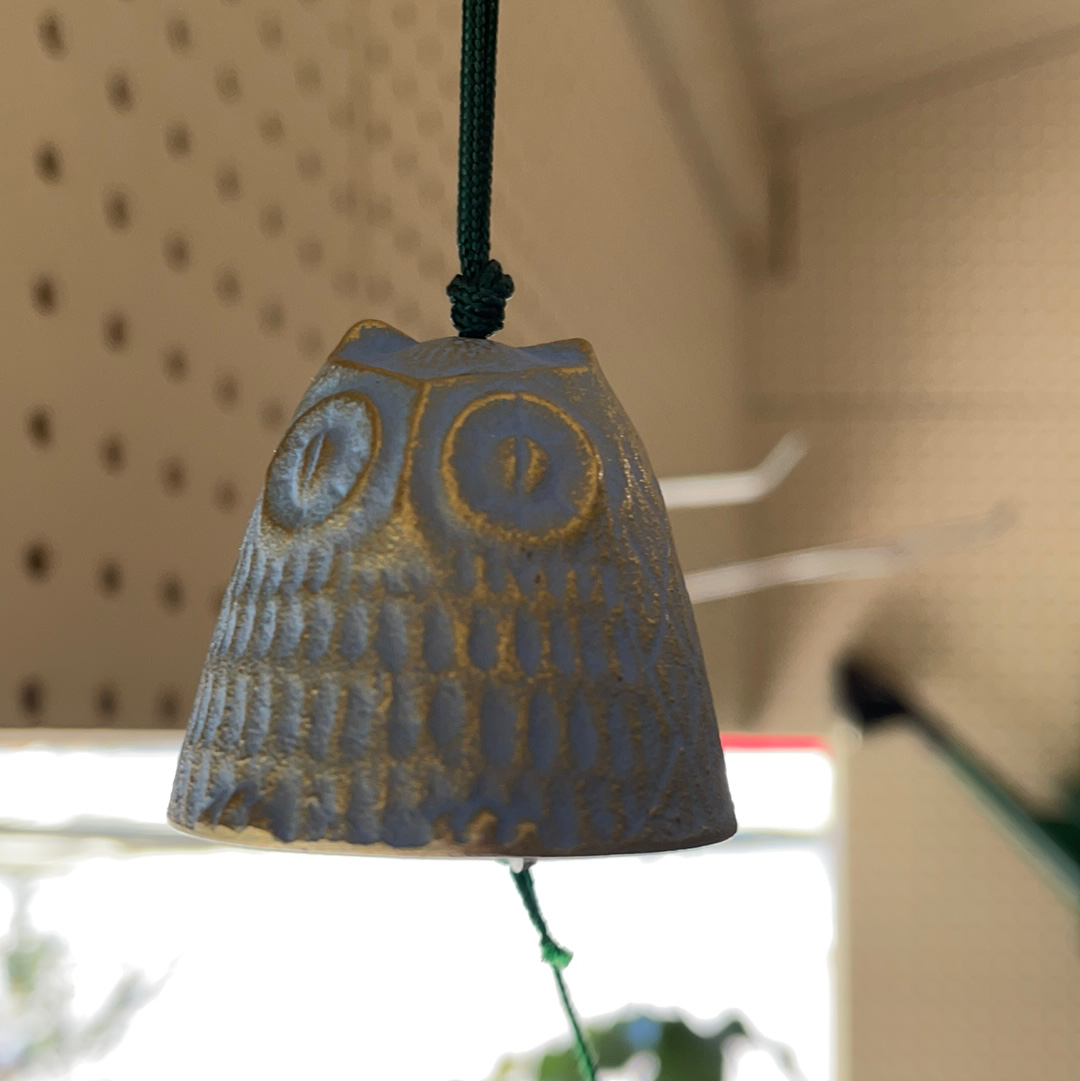 Blue Gold Owl Wind Chime
