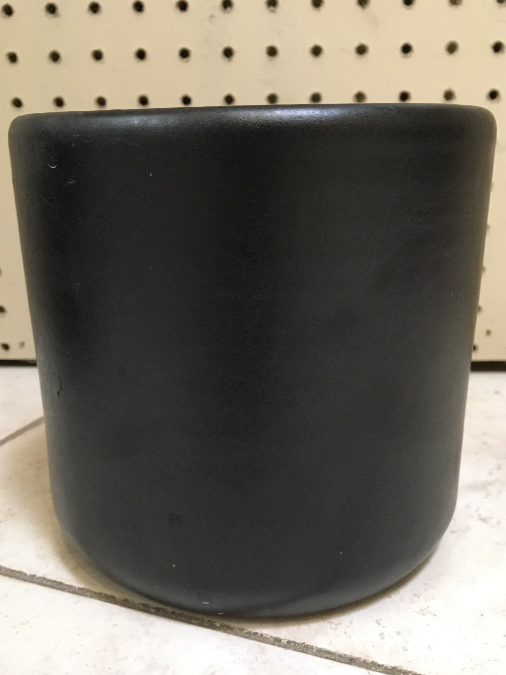 4.5” Deep Buff Glazed - Matte Black Cylinder Pot
