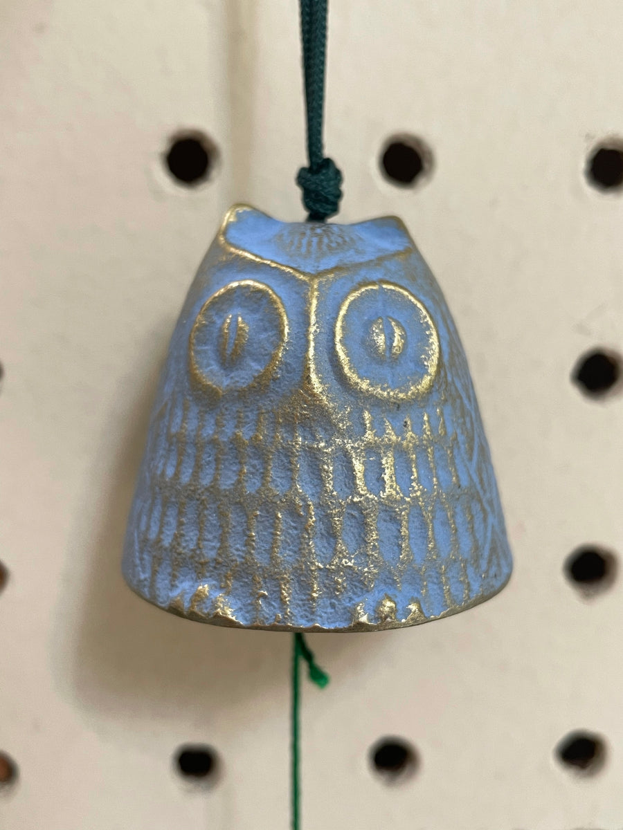 Blue Gold Owl Wind Chime